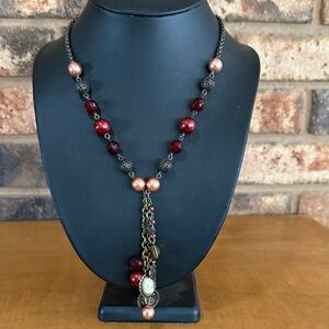 AVON vintage 80's signed NA charm necklace cameo, angel, heart